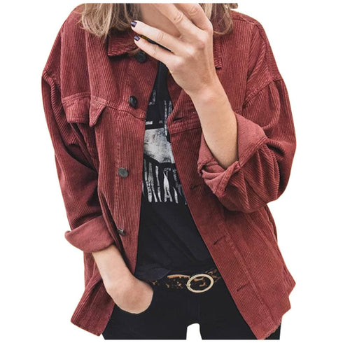 Corduroy Button Loose Shirt